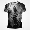 Vintage Samurai Ink Wash Graphic T Shirts For Men Women 3d Printing Short Sleeve Mens Tee Top Streetwear T shirt Tee