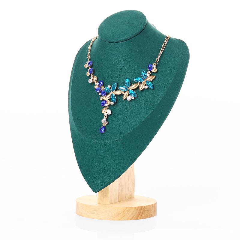 High-end Solid Wood Heart-shaped Necklace Pendant Display Stand Necklace Jewelry Display Window Counter Jewelry Display Props