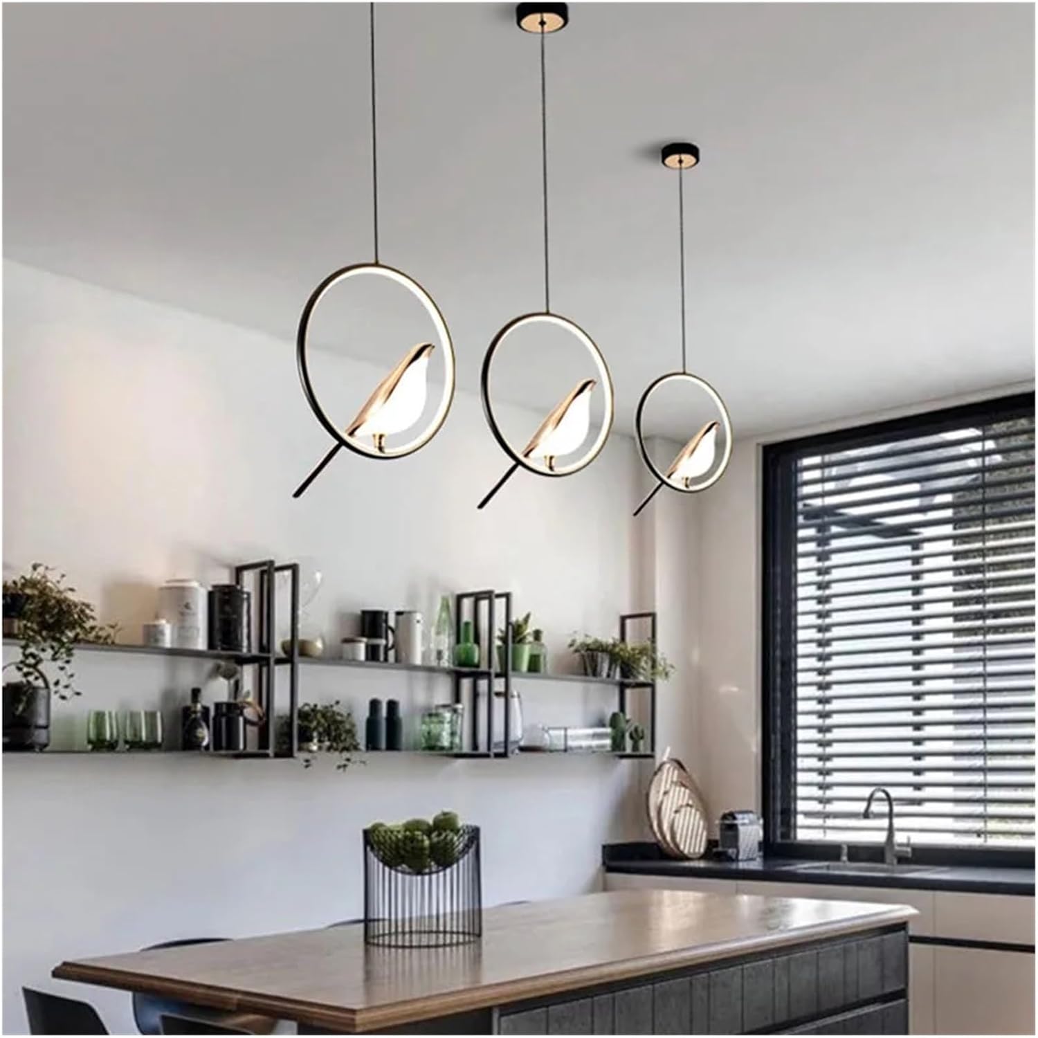 

Люстра, Скандинавские Креативные Подвесные Светильники Сорока, Легкая Роскошная Подвесная Лампа, Кабинет, Спальня, Прикроватный, Кухонный Остров, Светодиодная Люстра (цвет : Круглый), Longer