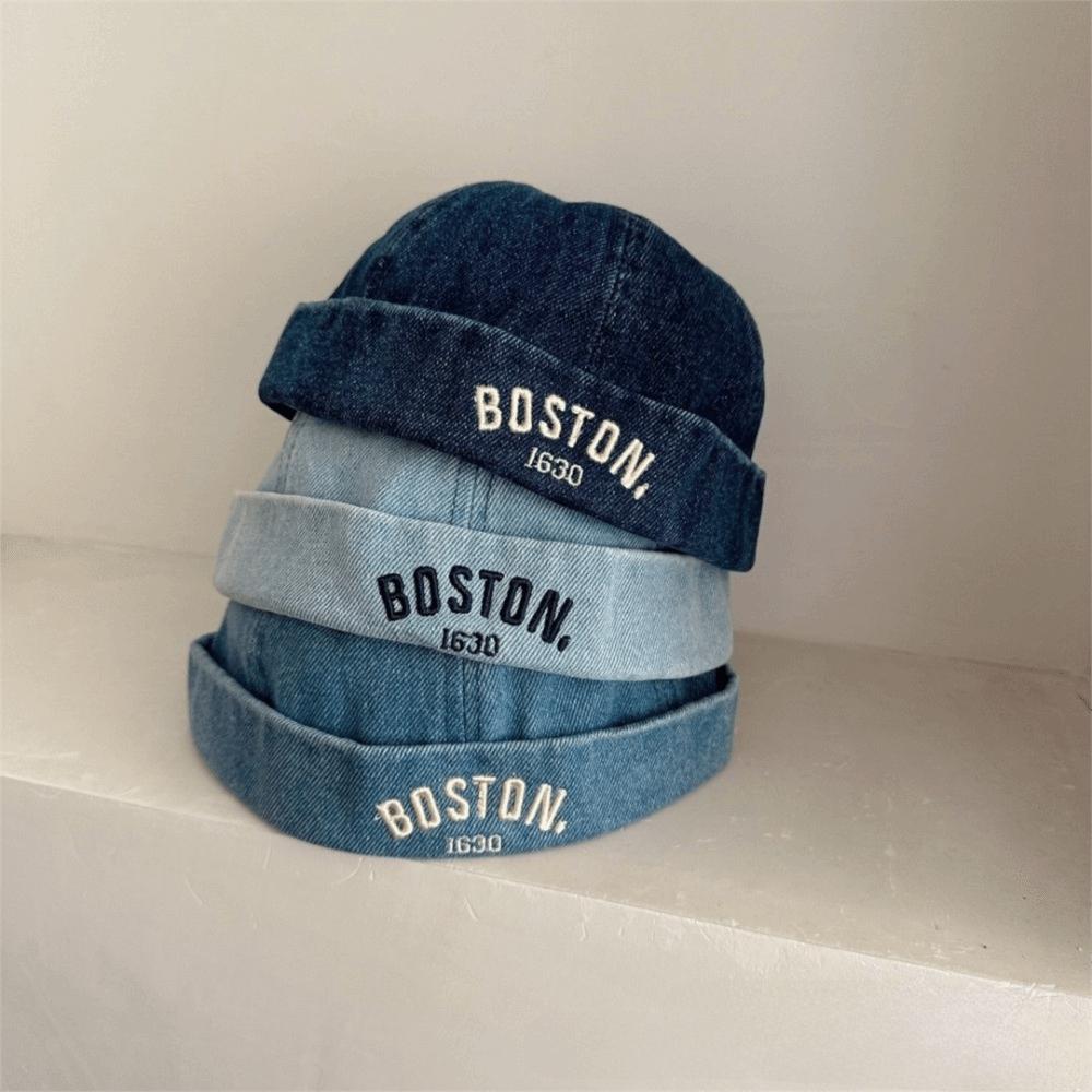 Adjustable Baby Brimless Hat Letter Embroidered Landlord Cap Cute Children Melon Beanie  Unisex