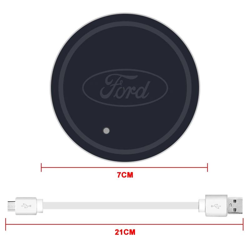 Autocolant Auto Ford 2 Bucăți Mașină 7 Culori Suport Pahare Culoare Lumină Ambientală Suport Pahare Auto Covoraș Suport Pahare Luminos Pentru Ford Mondeo Focus 3