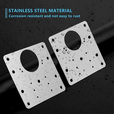 10PCS Cabinet Hinge Repairs Plate Kit Stainless Steel Kitchen Cupboard Door Hinge Repairing Brackets with Fixing Screws