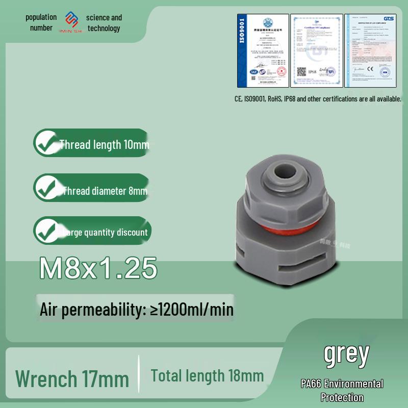 M12 Waterproof Breathable Nylon Automatic Vent and Pressure Relief Valve for Fermentation
