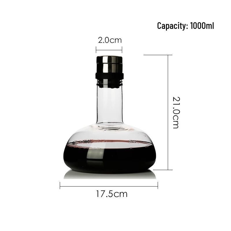 Caraffa Grande in Cristallo con Tappo e Aeratore Rapido per Vino.