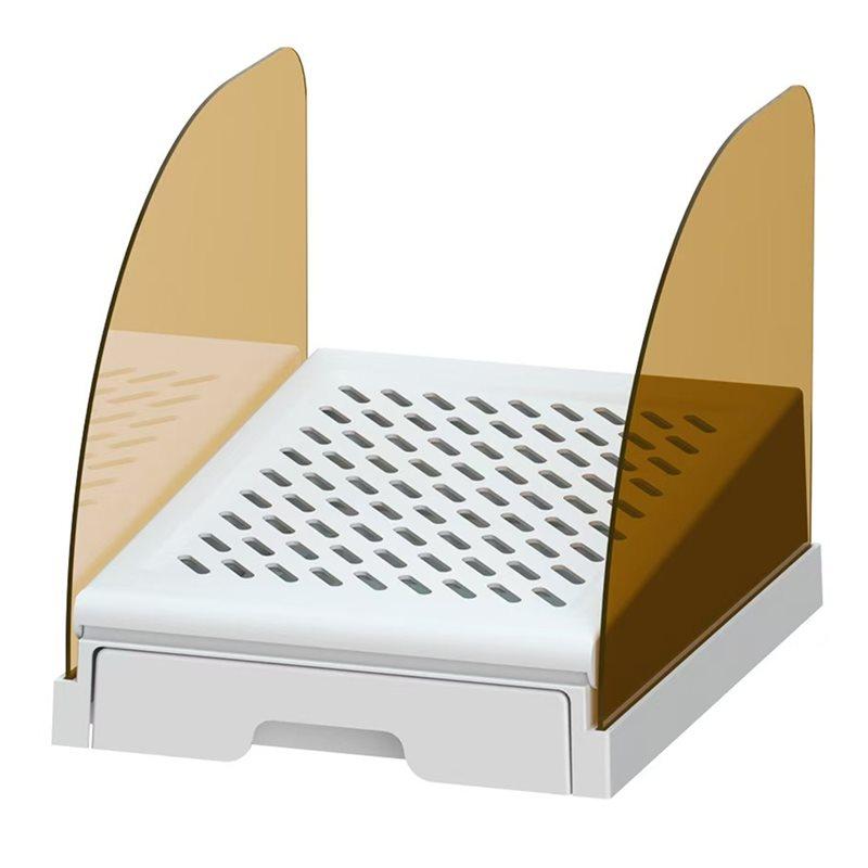 A58Z Elevated Litter Box With Adjustable Height Cat Litter Ramp Featuring Drawer Baffles Step Stool Anti Tracking Easy To Clean