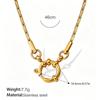Europäische Retro 18K Gold Halskette für Damen - Hochwertiger schlichter Stil mit vielfältigen Designs und Edelstahlkette