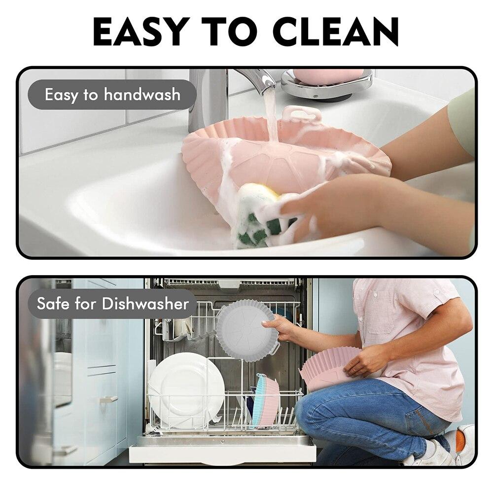 Silicone Mat Accessories Round Airfryer Inserts Heat Resistant Baking Pot Reusable Air Fryer Basket Liners