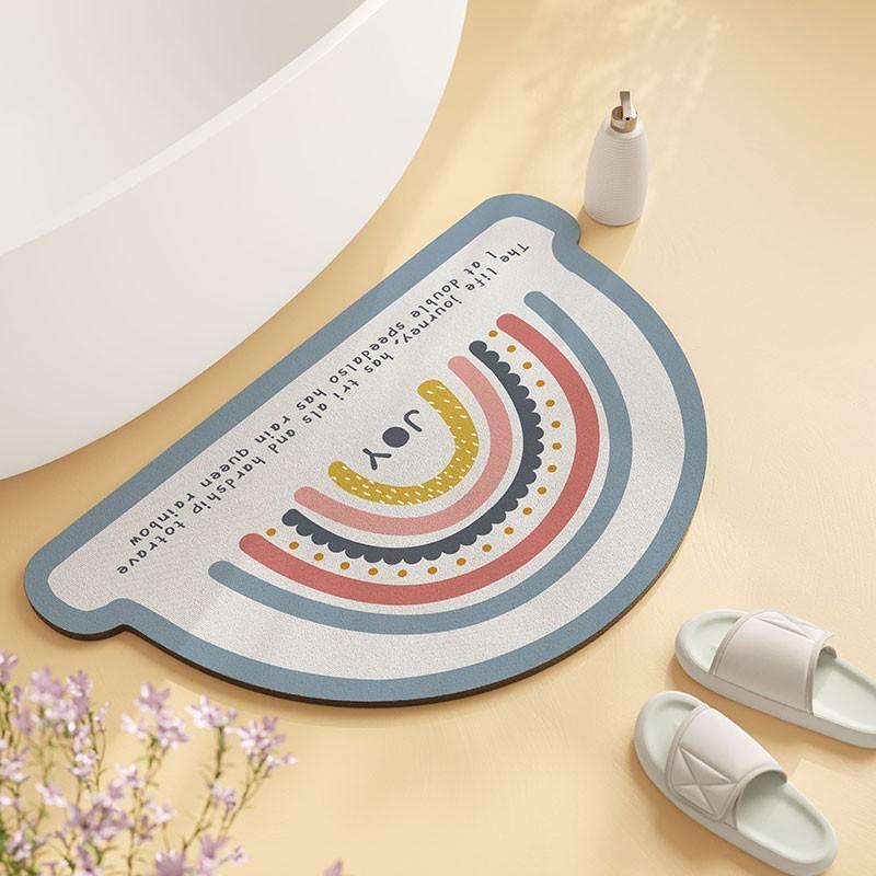 Small Fresh Diatom Mud Soft Ground Paving Anti-Skid Pad Anti-Drop Floor Sticker Small Size Bathroom Absorbent Floor Mat Foot Pad