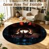 Round Rug Custom NameDoors Pattern Non Slip Carpet Home Floor Decor