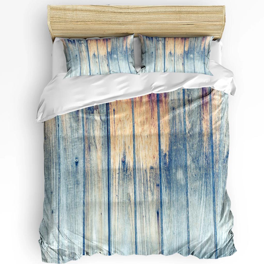 Houten Plaat Retro Stijl Beddengoed Set met Kussenhoes Dekbedovertrek Home Textiel Dekbedhoes Jongen Kind Tiener Meisje 3 Delen