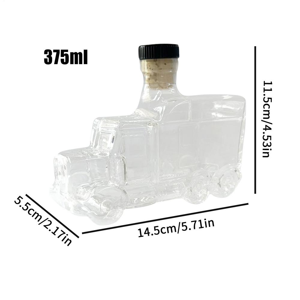 375ml Bourbon Decanter Whiskey Container Holder Half Truck Decorative Decanter with Stopper for Liquor Beer Champagne Hosting