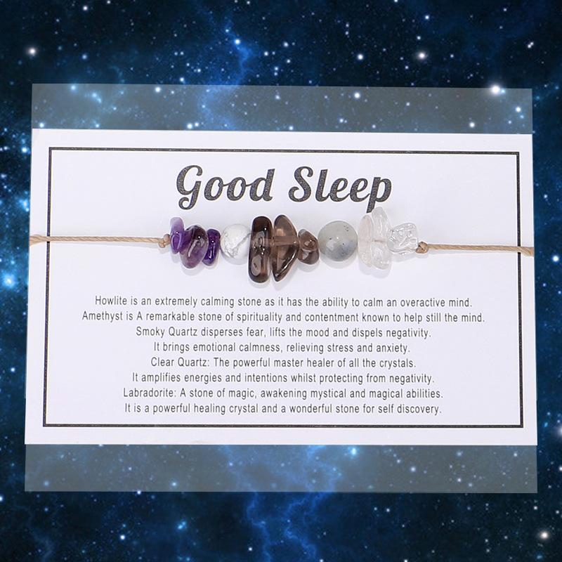 Handmade Natural Crystal Stone Beads Bracelet Black Braided Rope Chakra Jewelry for Women Men Luck Calm Love Gift