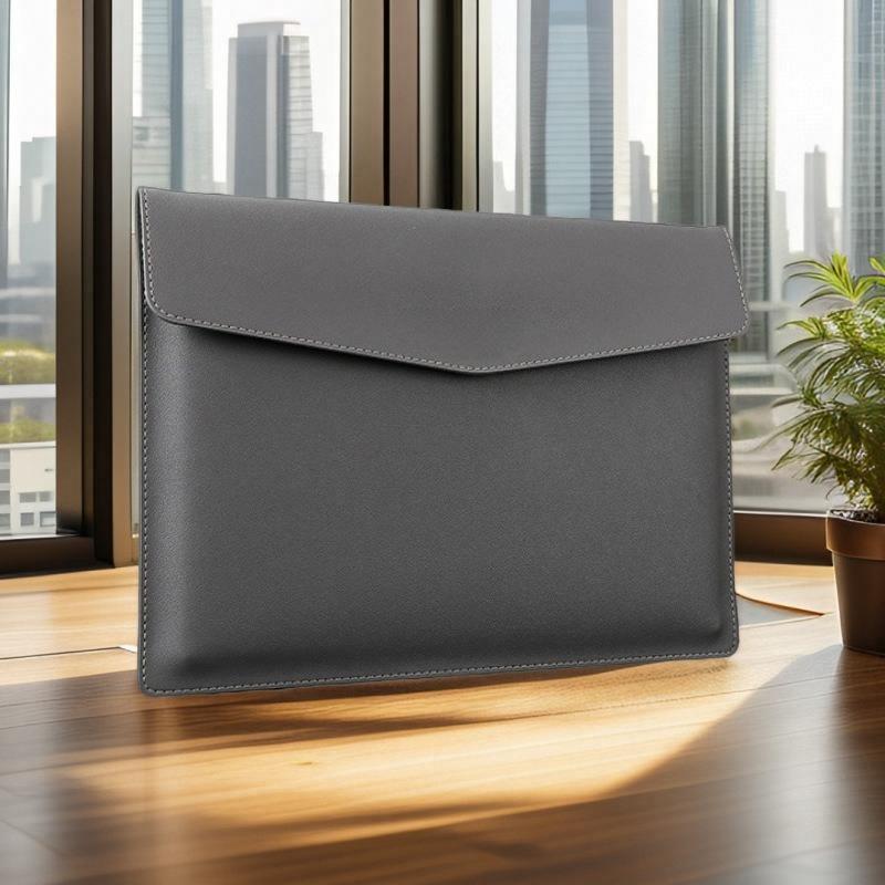 Thick Waterproof Leather A4 Document Bag Snap Button Button Archive Bag Contract Bill Storage Organizer magnetic buckle