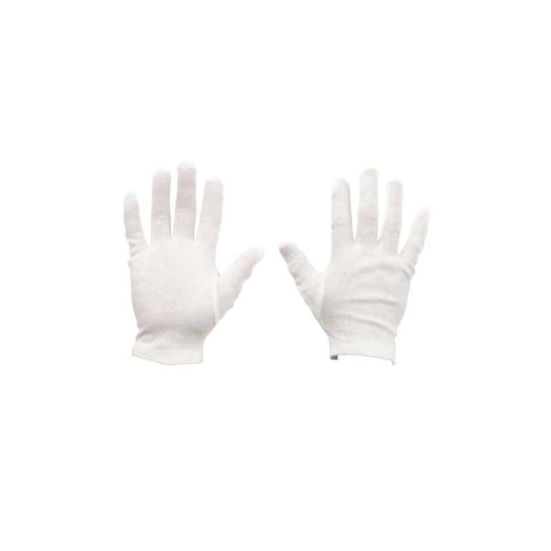 [Mitani Corporation] Quality Control Gloves (Size M / White / 100% Cotton) Work Gloves (Smooth / 12 Pairs / No Gusset) Ambidextrous Cotton Gloves