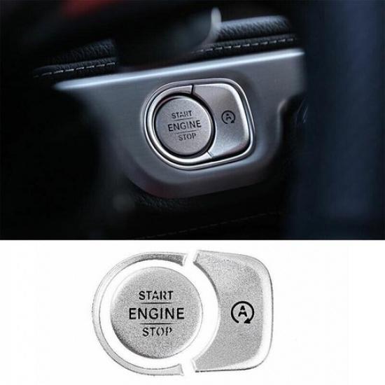 For Benz GLE GLS Car One-Click Startup Button Silver Aluminum -22 Cover Trim