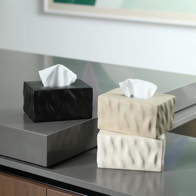 Moderne Schlichtheit Keramik-Taschentuchbox Wohnzimmer Couchtisch Abnehmbare Taschentuchbox Desktop Serviettenpapierbox Heimdekoration