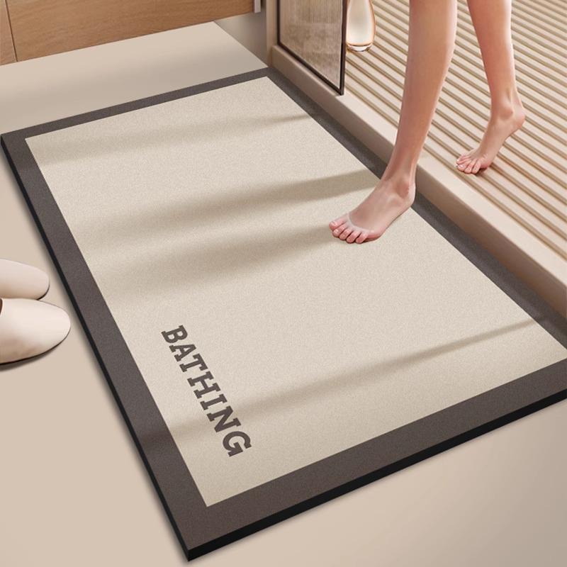 Anti-Slip Diatom Mud Bathroom Mat: Water-Absorbent, Stain-Resistant, Easy-Clean Floor Mat for Toilet Entrance