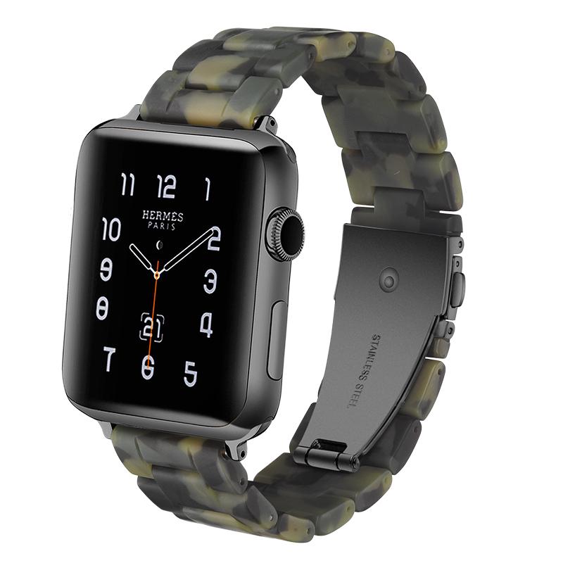 Resin Strap for Apple Watch Band 44mm 40mm 42mm 40mm Accessoreis Luxury Watchband Belt Bracelet iWatch Series 3 4 5 Se 6 Band