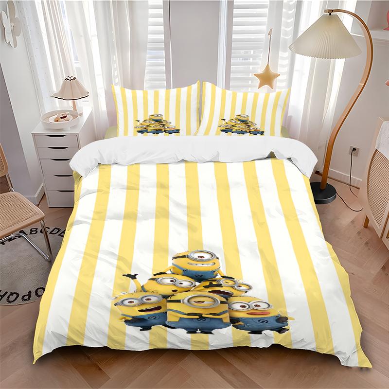 3Pcs Despicable Minions Adventure Bedding Sets For All Sizes New 3D Printed Bed Cover Comforter Duvet Cover Pillowcase Bedroom Decoration