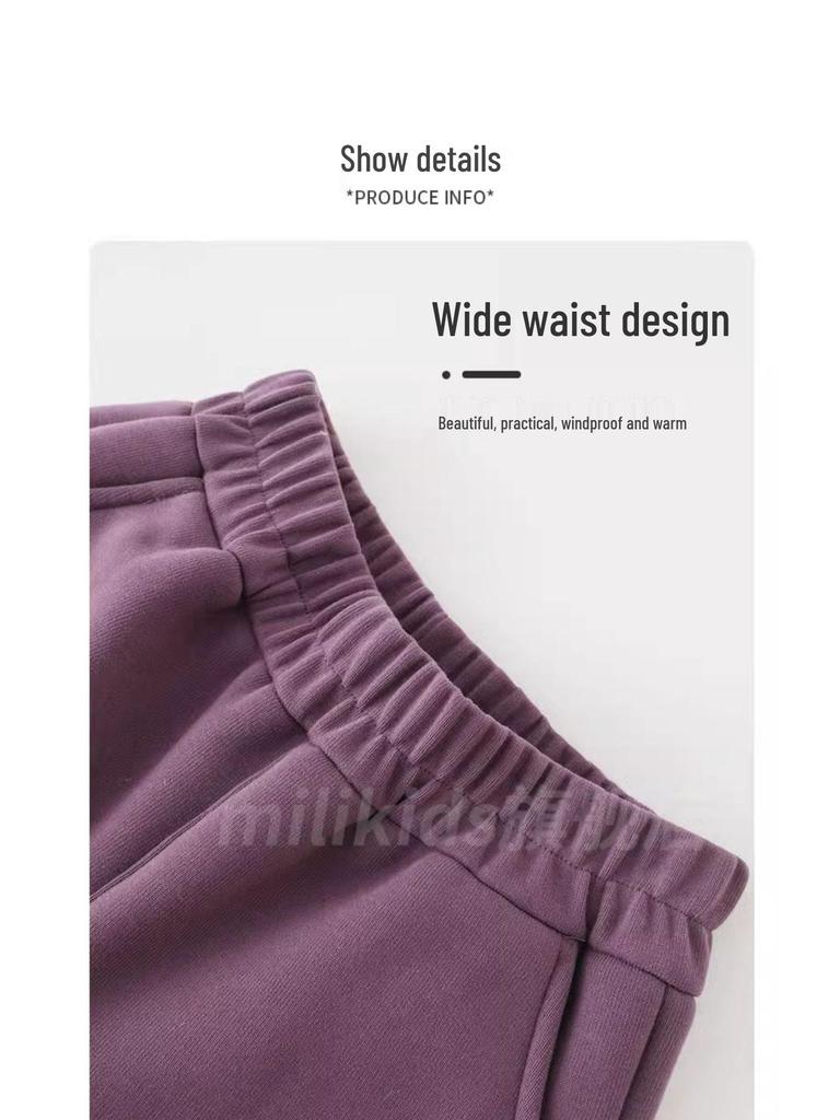 Pantaloni della tuta larghi da bambino foderati in pile per l'inverno: Pantaloni Banana da Bambino e Bambina