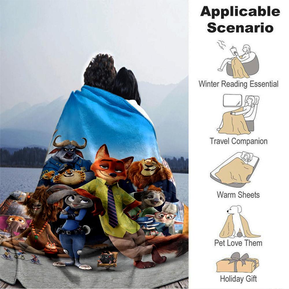 Zootopia Adventure Blanket Soft Throw Blanket For Home Bedroom Bed Sofa Travel Office Solid Christmas Blanket