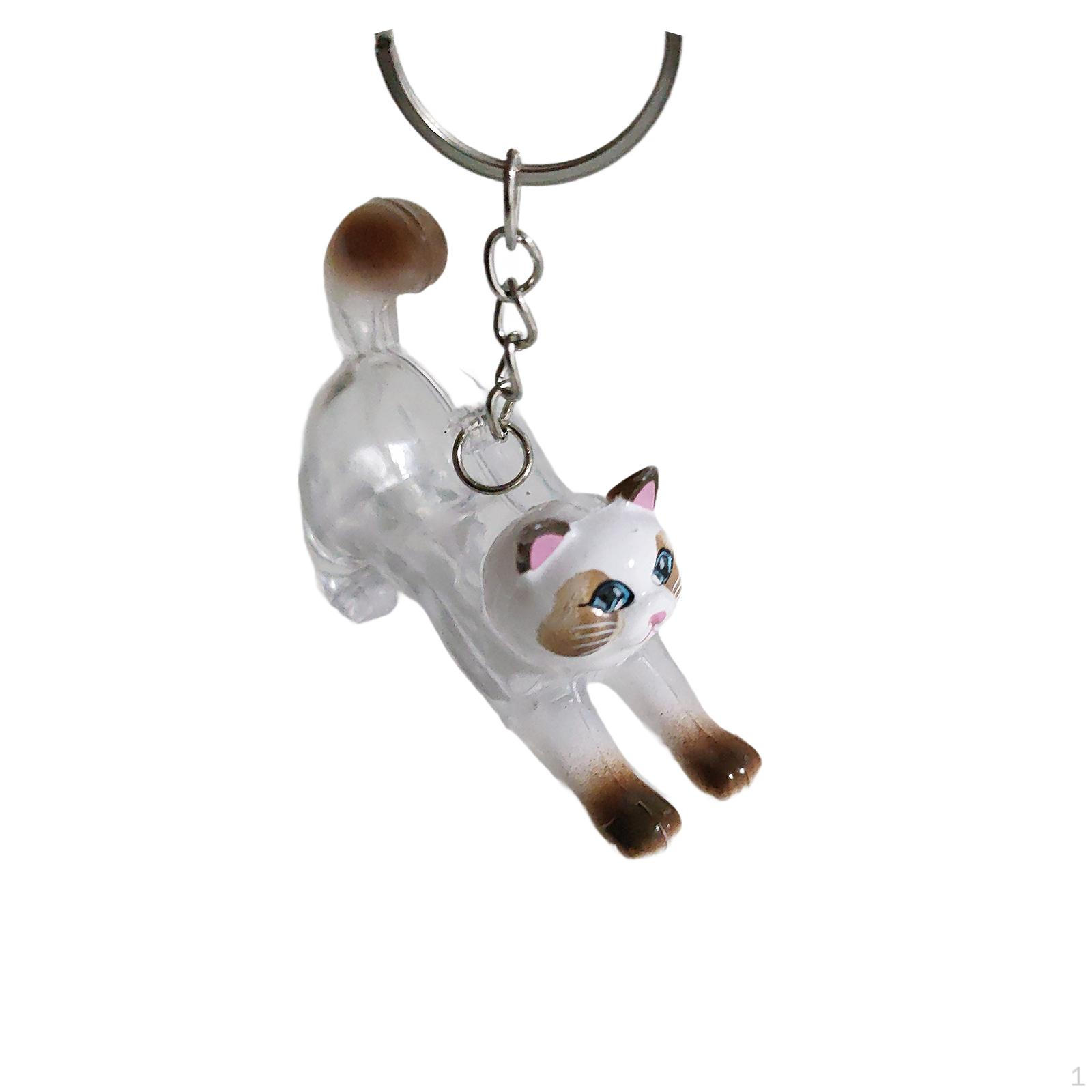

Cat Keychain Bag Pendant Unique Pet Memorial Gift Lightweight Versatile for Kids Adults Hair Style A
