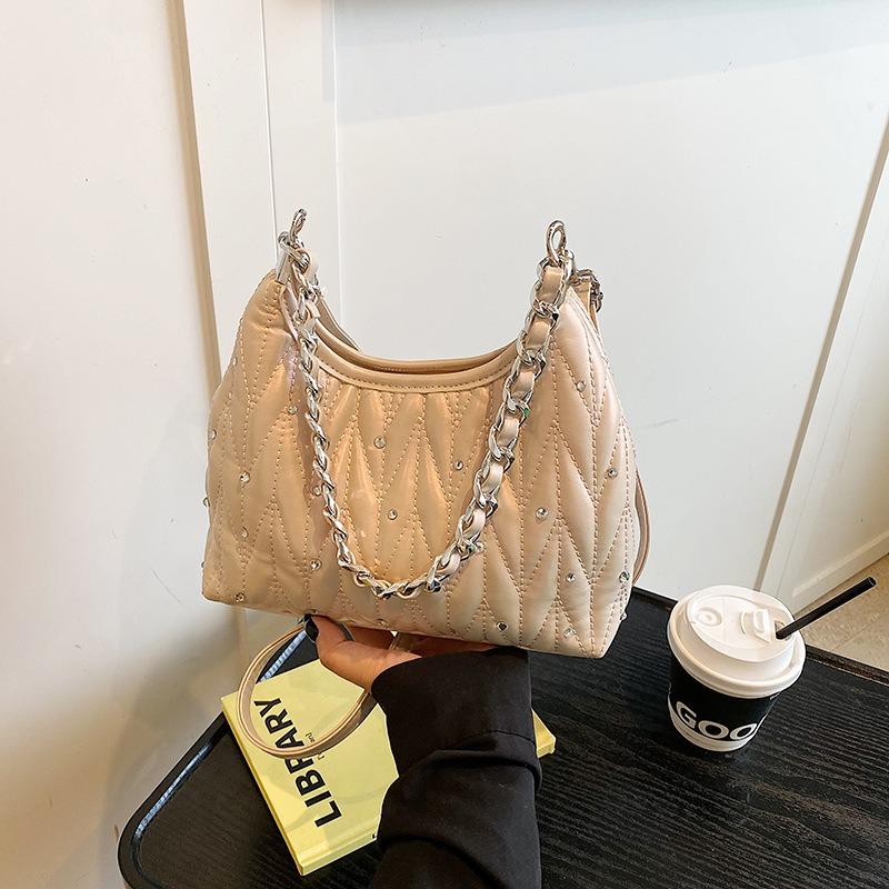 Rhombus Chain Underarm Bag Women's New Summer Fashion Shoulder Bag Versatile Messenger Bag