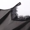 European and American Lace Splicing Satin Suspender Vest V-neck Sleeveless Bottoming Shirt Inside and Outside, Sexy Female French Style