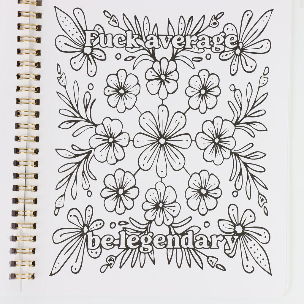 Schönes Malbuch für Erwachsene zur Entspannung Lustiges Schimpfwort-Malbuch mit floralen Mustern zum Lachen