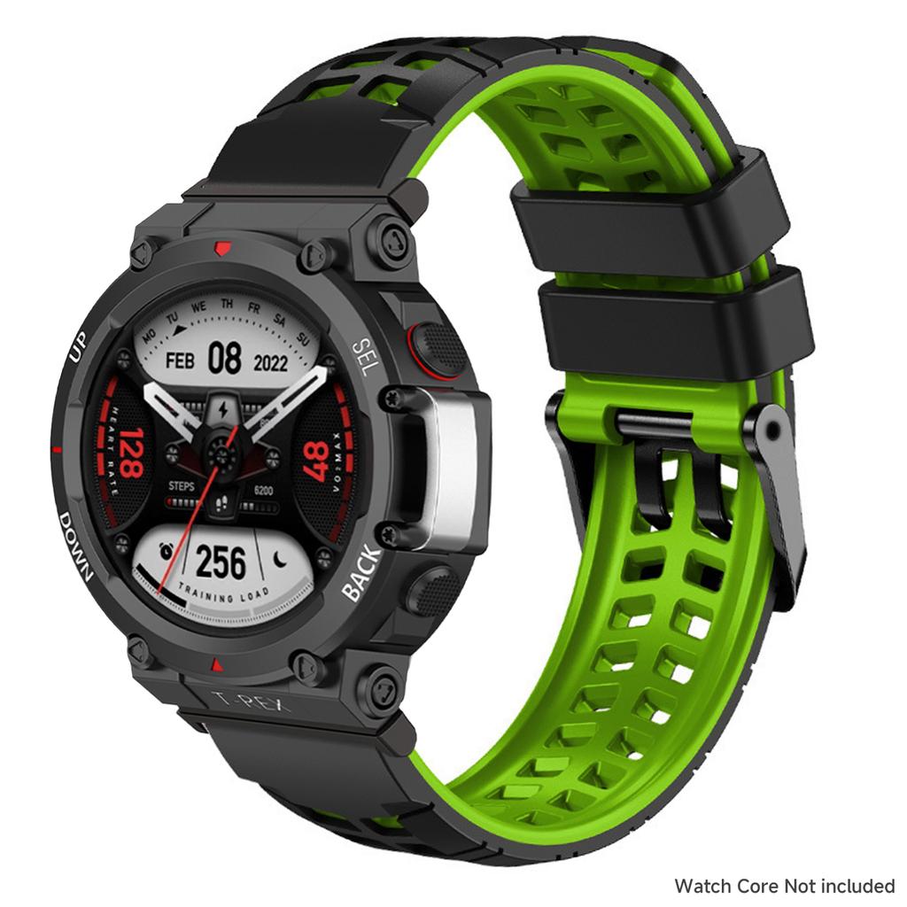 Silicone Sport Band For Amazfit T-rex 3/2/1 Two Tone Adjustable Strap For T-rex Pro/Ultra/2ultra Smartwatch Breathable Bracelet