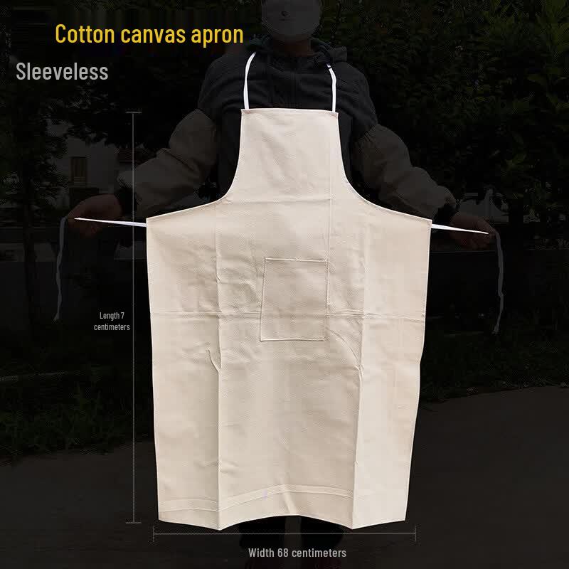 Moofu Heavy-Duty White Canvas Welder s Apron