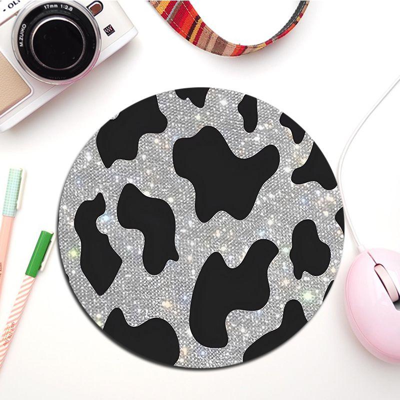 Cow Print Rubber Small Keyboard Mat Table Mat Students Cabinet Gamer Desktop Mousepad Cup Mats For PC Mouse Carpet