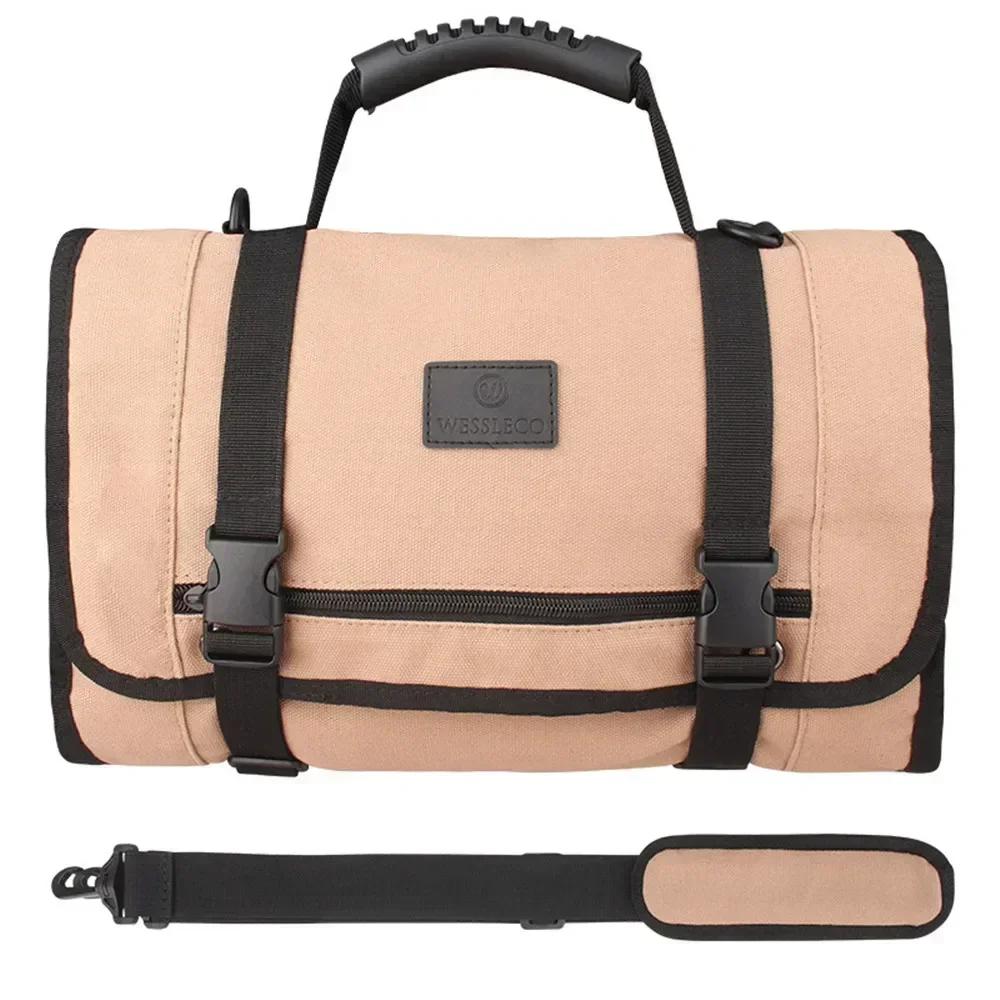 

Hardware Tool Kit Canvas Large-capacity Hand-held Crossbody Roll Bag Multi-functional For Maintenance Storage Electrician Bags