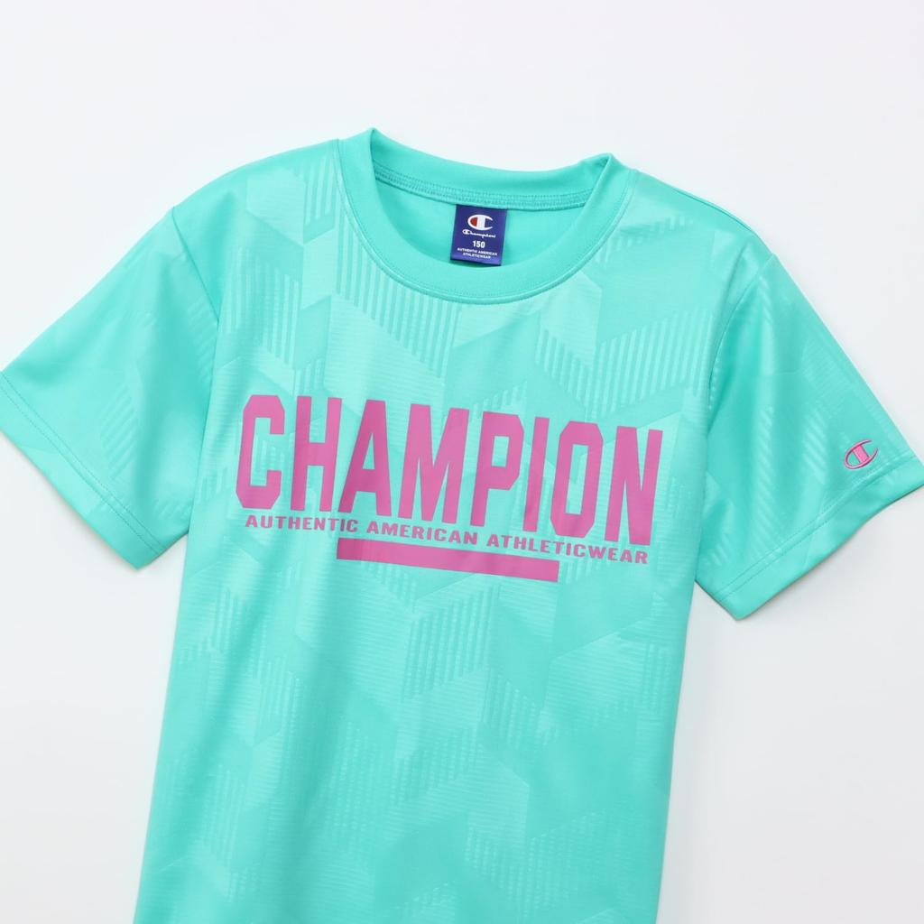 Champion Short Sleeve Crew Neck Tracksuit Set Rubber Print and Basic Light Size 120 Kids' (2-Piece Set), Quick-Drying T-Shirt Shorts, Sports,