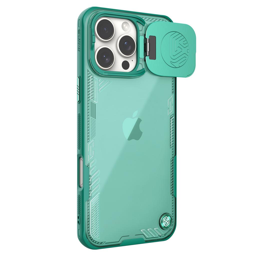 NILLKIN Iceblade Prop for iPhone 16 Pro Max Case PC+TPU Phone Shell with Lens Cover Kickstand