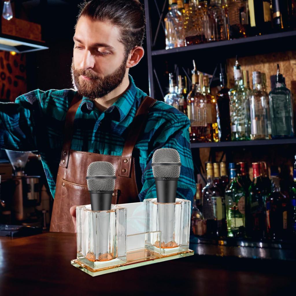 Lurrose Desktop Microphone Desktop Acrylic Microphone Tabletop Microphone Stand Tabletop Wireless Storage Holder, Stand, Holder,