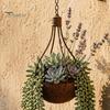 Durable Metal Hanging Pot Planter Basket And Bird Feeder, Creative Light Bulb Shape Weatherproof Feeder Flower with Chain for Outdoor Garden