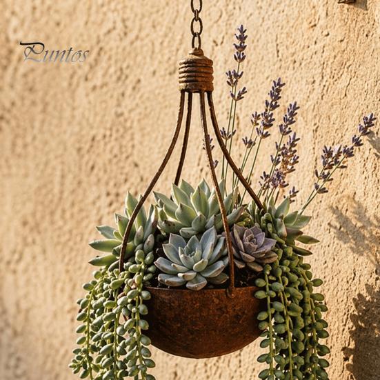 Durable Metal Hanging Pot Planter Basket And Bird Feeder, Creative Light Bulb Shape Weatherproof Feeder Flower with Chain for Outdoor Garden