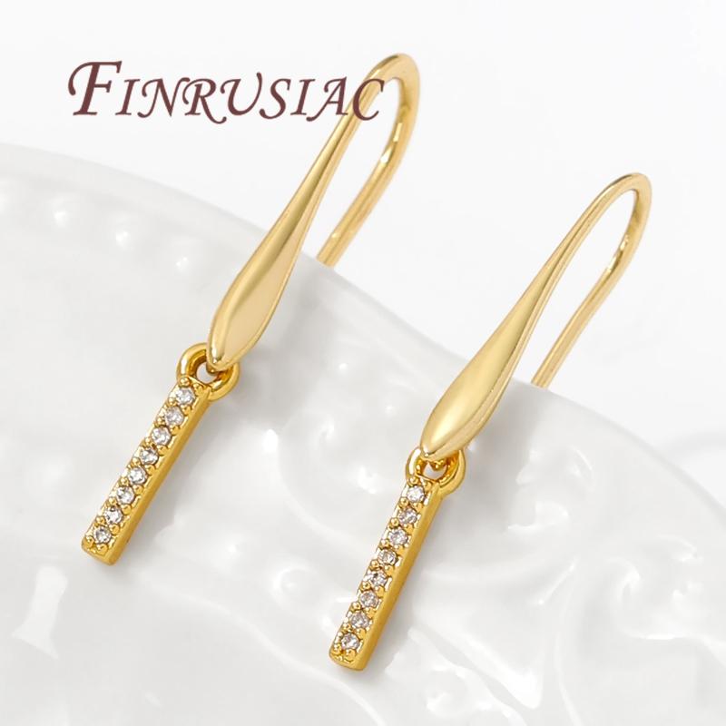 18K Gold Plated Brass with Zircon Charms For Jewelry,DIY Earrings Making Accessories,Fashion Pendants For Necklaces Findings