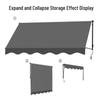 Outdoor Sunshade Awning with UV & Rain Protection - Hand-Crank Lift Roller Blind