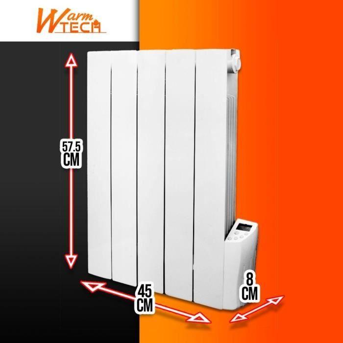 Radiateur électrique à inertie fluide - 900W - WARM TECH - 230V - Jusqu'à 35m3 - Blanc