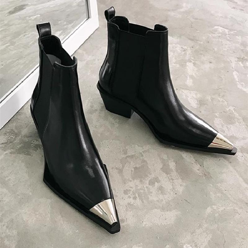 Fashion Autumn Winter Women Men Slim Ankle Boots Fashion Elegant Pointed Toe Shoes Thin Women's Morder Short Booties Big Size 42 43 44