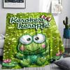 1PC Keroppi  Print Flannel Blanket, High Quality All Seasons, Home Decor, Warmth and Comfort, Perfect for Christmas Gifts