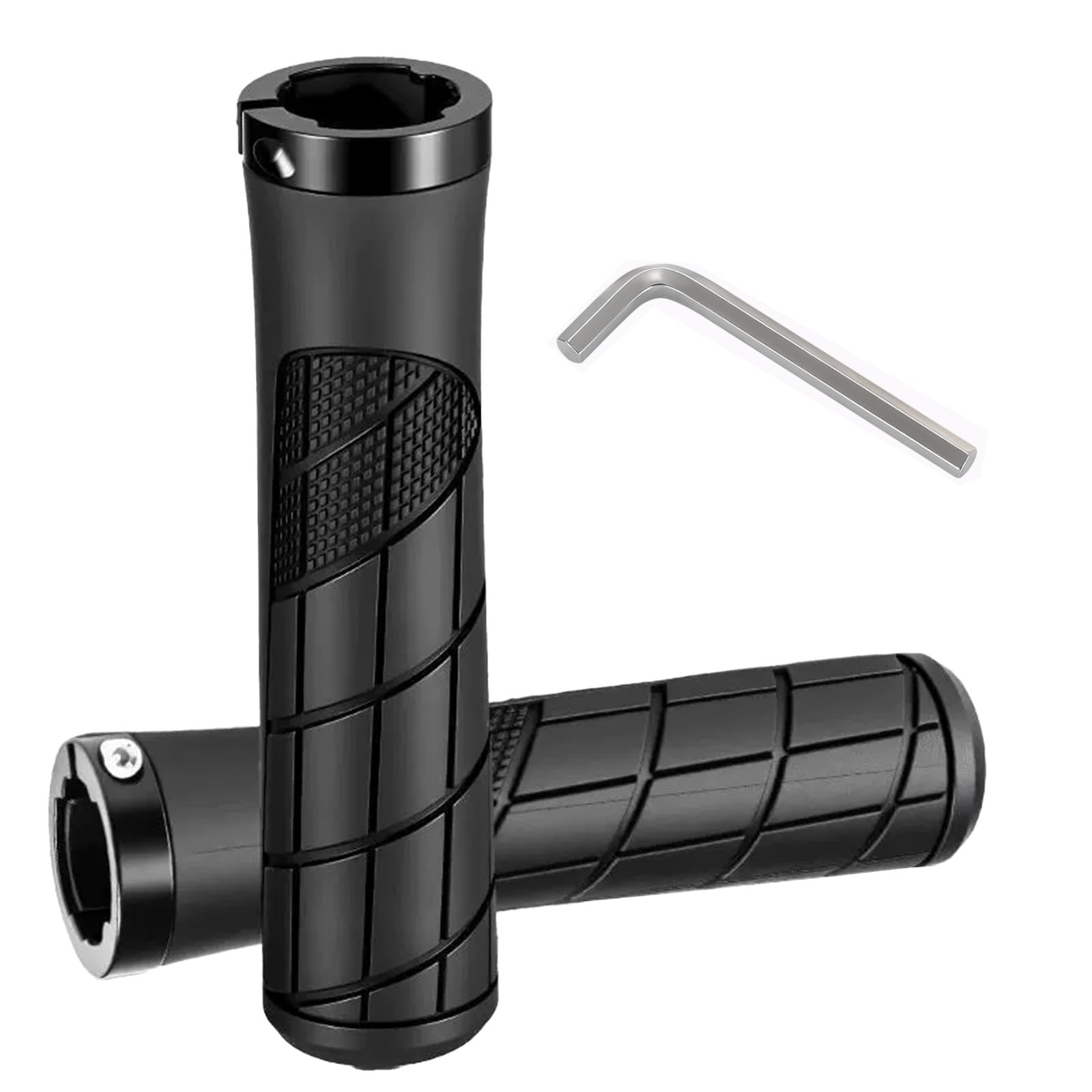 

Selinear Bicycle Grips, Pair, Rubber, Easy Installation, Ergonomic, Non-Slip Texture, Durable, Easy Grip, 2.2cm Inner Diameter, for Mountain Bikes