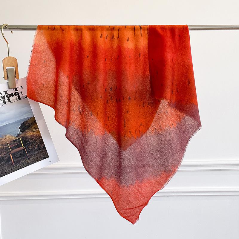 100% cashmere dyed square scarf, new soft waxy warm cashmere silk scarf, high-end temperament wear scarf 66