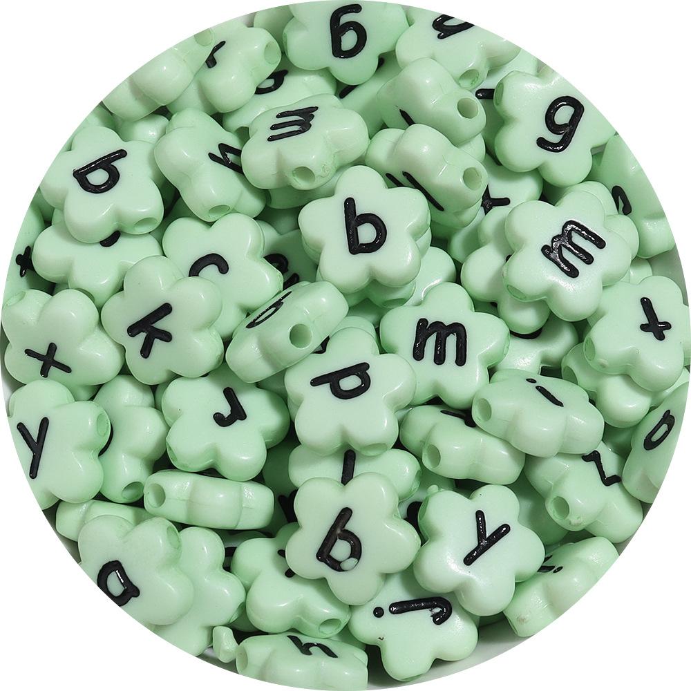 100pcs 11.5mm Acrylic Letter Beads Mixed Flower Alphabet Loose Spacer Beads DIY Jewelry Making Bracelets Necklace Accessories