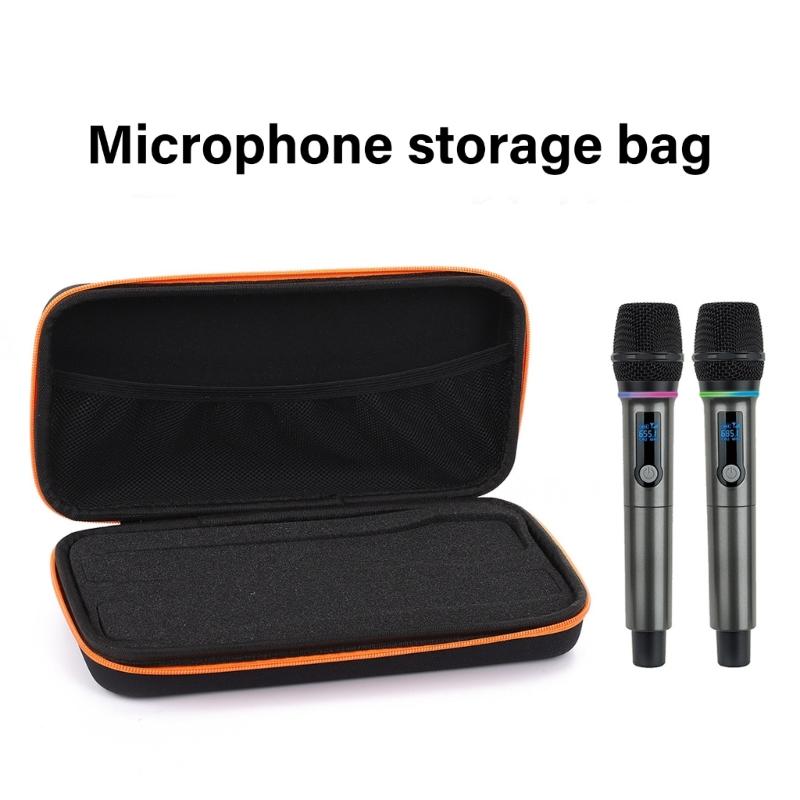 Durability EVA Hard Shell Case For 2Microphones Holder Sleeve With Foam Padding Travel Storage Pouch For Wireless Mics