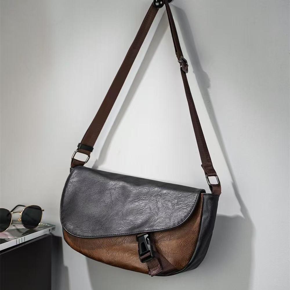 New Handheld Business Leather Shoulder Bag, Crossbody Bag, Sports and Leisure Bag