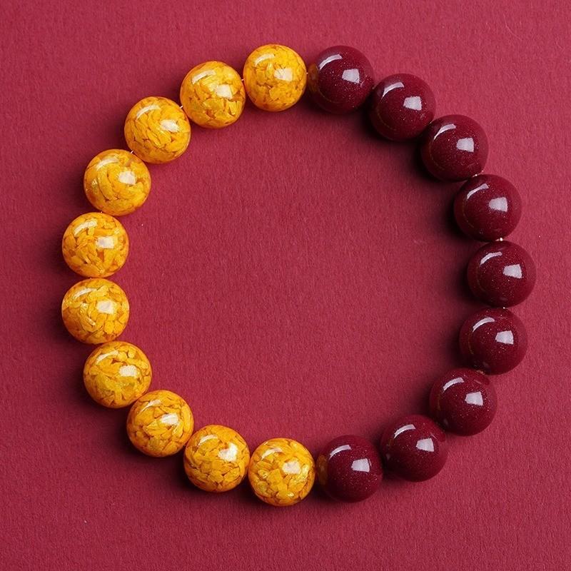 

Браслет из натурального минерала киновари реальгара, бусины для транспортировки, браслет для пары, подарочный браслет со знаком зодиака на год, украшения 6mm