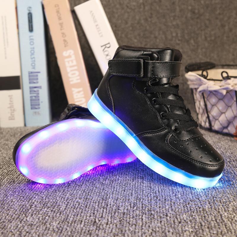 Dziecięce buty świecące Chłopięce buty świecące Dziewczęce buty świecące Buty świecące na rzepy Buty LED na gumkę Kolegi Ładowane przez USB buty świecące